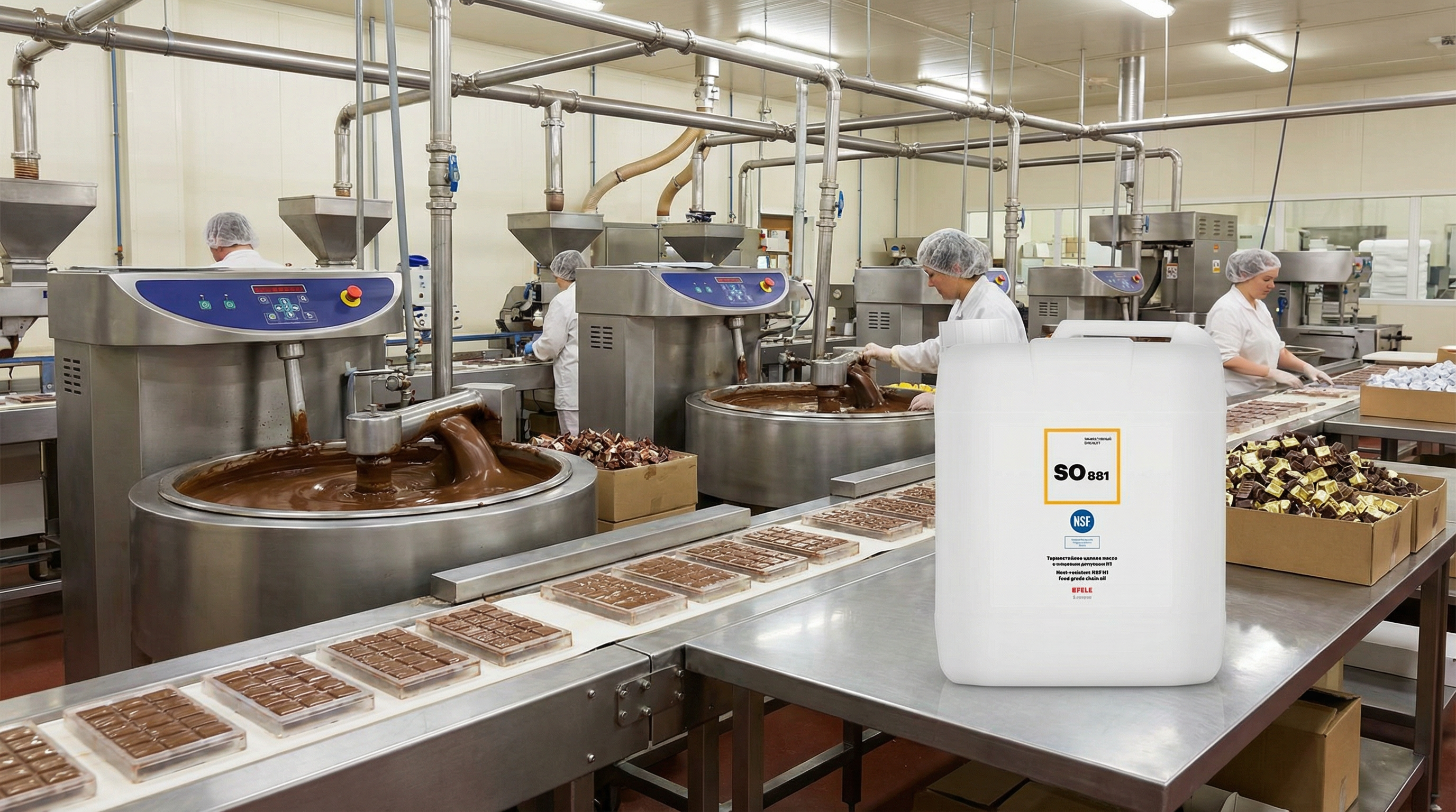 На фабриках кондитерской промышленности российское масло EFELE SO-881 пришло на замену импортным аналогичным составам