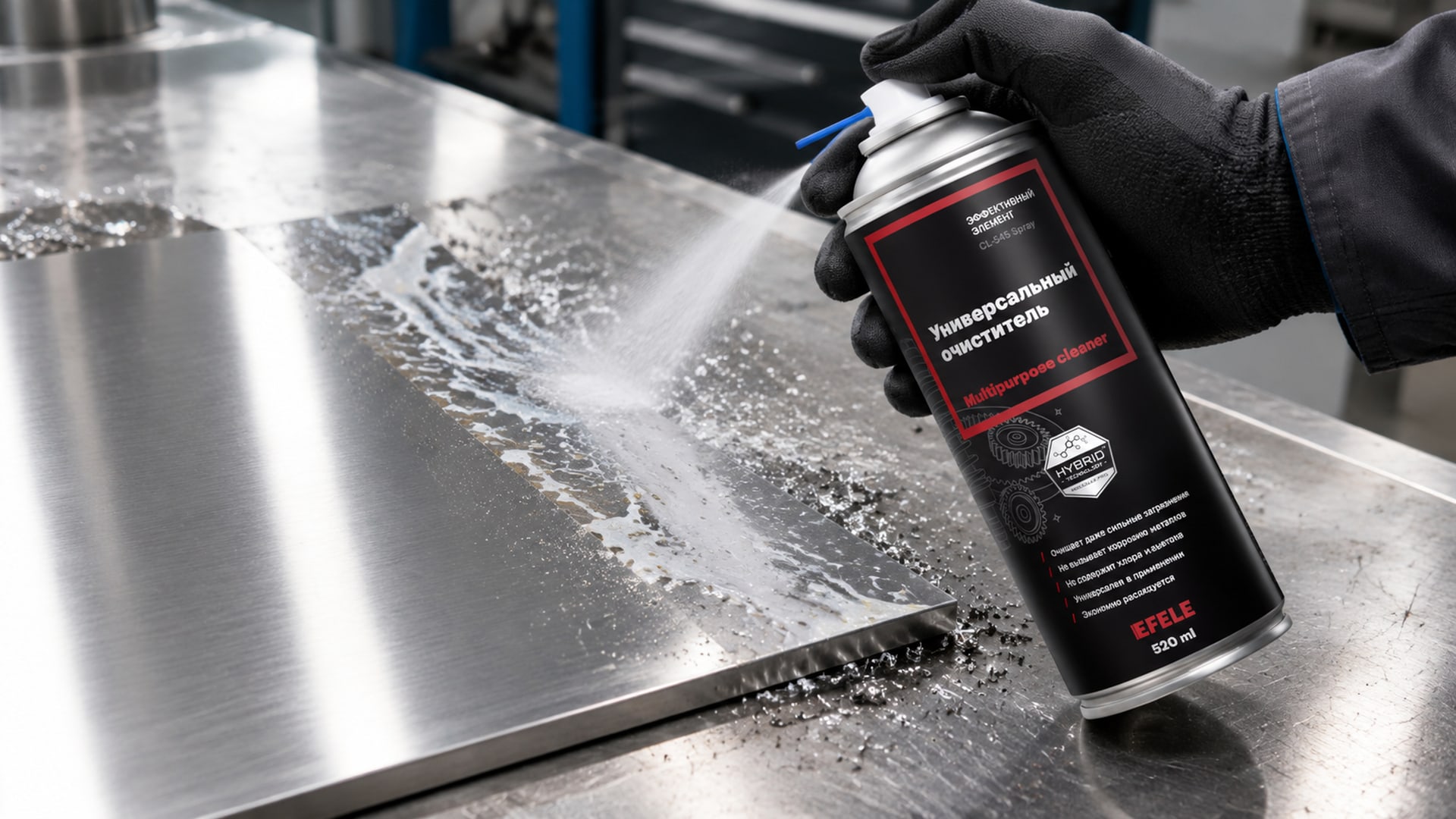 Удаление СОЖ для шлифовки нержавеющей стали с помощью EFELE CL-545 Spray